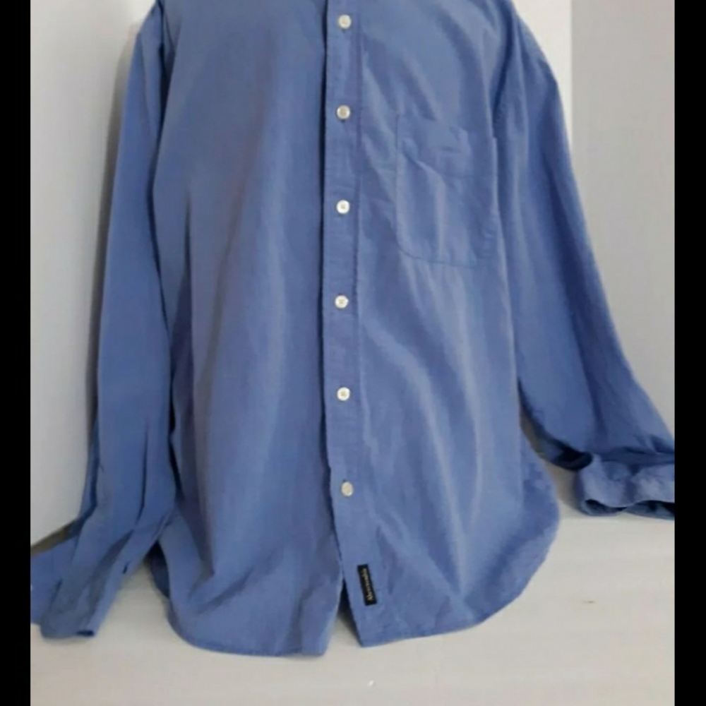 Mens sz Large Abercrombie & Fitch Light Blue white button down shirt Guys top - Picture 2 of 6